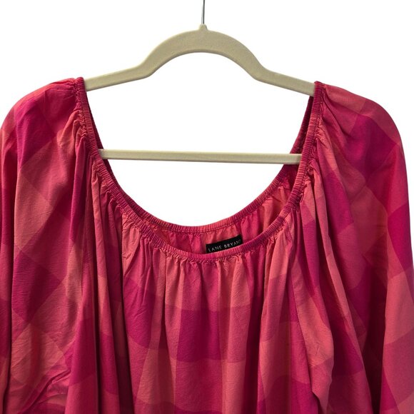 Lane Bryant Checked On or Off the Shoulder Crop Blouse Size 18/20 - Picture 5 of 6